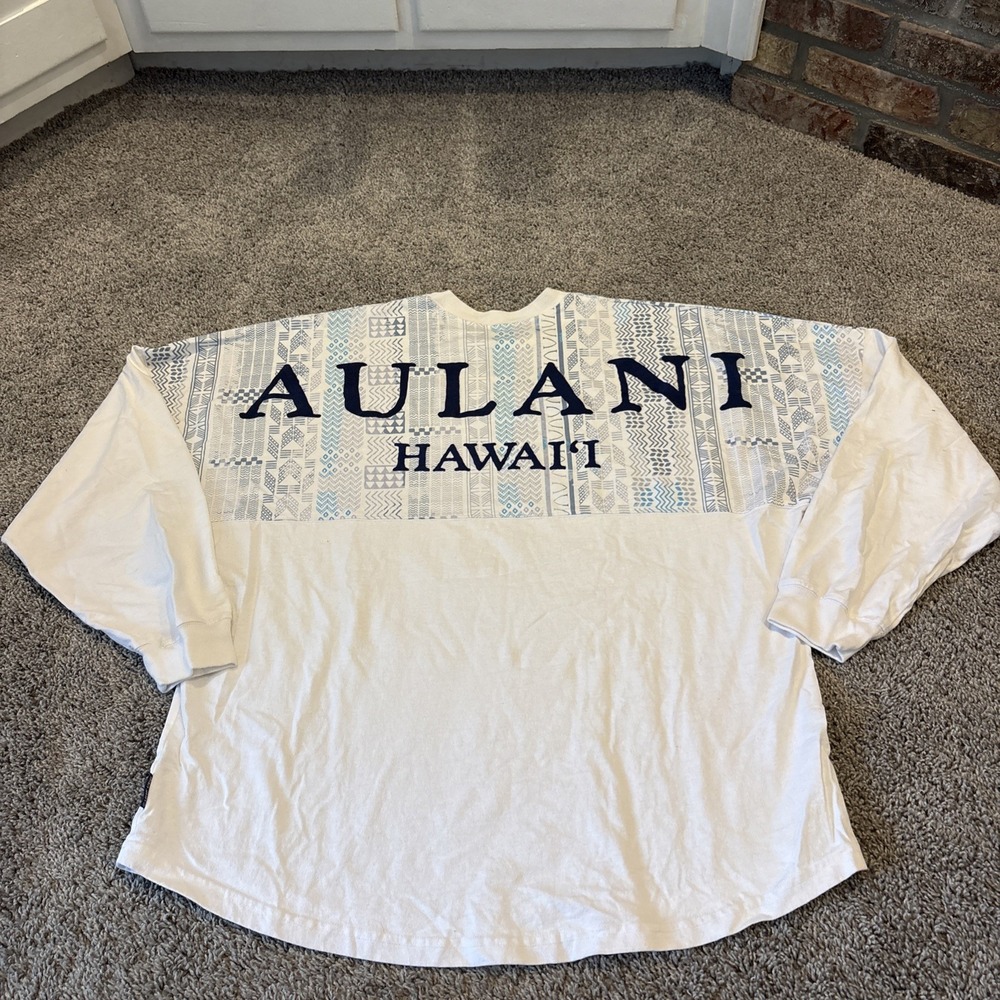 Disney Parks Aulani Resort of Aloha Aulani Hawaii SPELLOUT Spirt Jersey XL Aztec